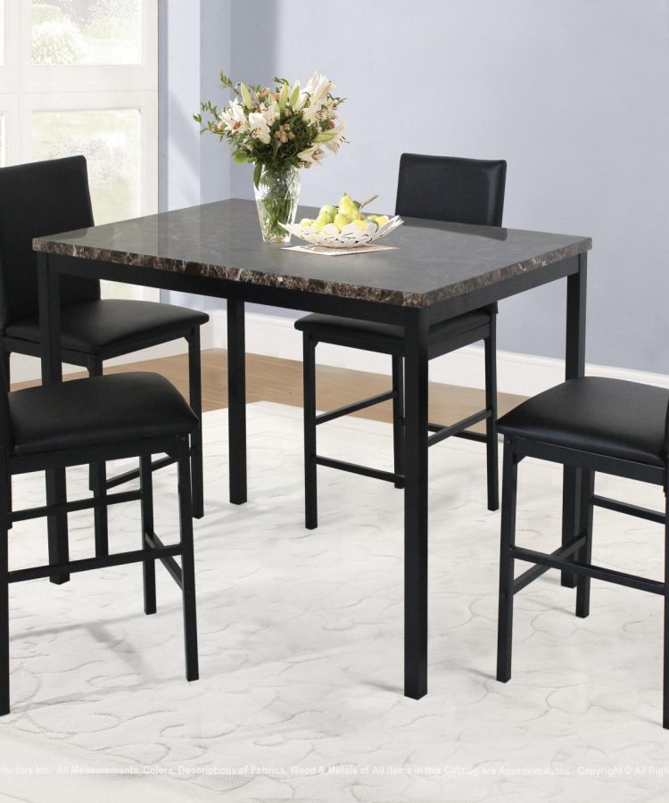 D394 5pc Faux Marble Pub Set by Nationwide Furniture