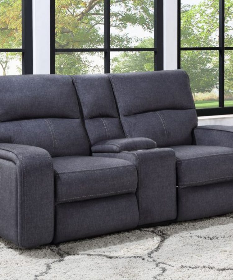 Lovell Power Reclining Loveseat with Center Console by Steve Silver